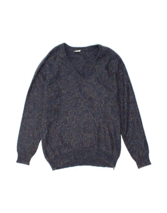 Vintage V-neck Jumper Sweater Large In Blue Flecked