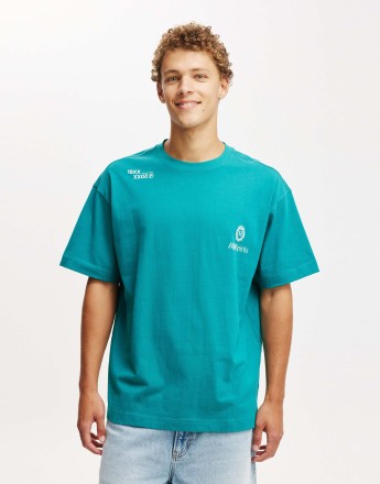 Cotton On Box fit graphic t-shirt in blue