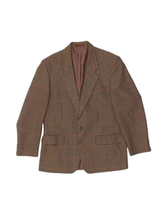 Vintage 2 Button Blazer Jacket UK 42 XL In Brown Houndstooth