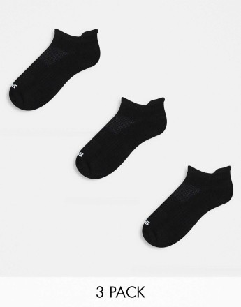 4505 Icon 3 pack anti bacterial trainer sport socks in black