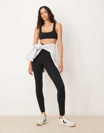New Look fleece lined leggings in black
