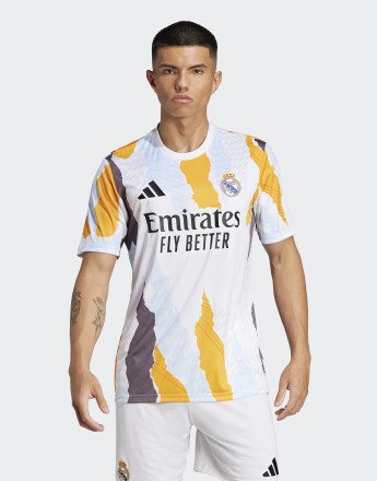 adidas performance Real madrid 24/25 pre-match jersey in white / crew orange / charcoal