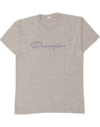 Vintage Champion Size XL Graphic T-Shirt Top in Grey