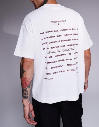 The Couture Club mission statement relaxed t-shirt in white