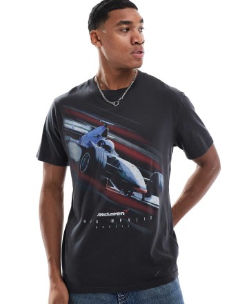 Hollister Mclaren motif detail t-shirt in black