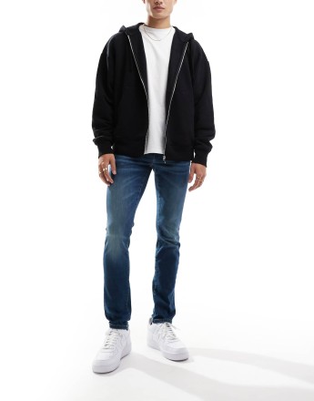 ONLY & SONS Loom slim fit jeans in mid blue wash