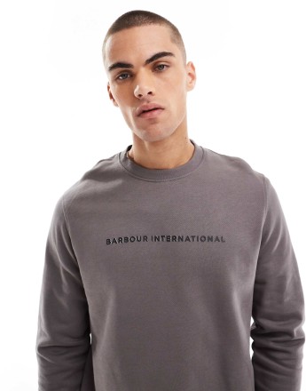 Barbour International shadow crew in plum grey