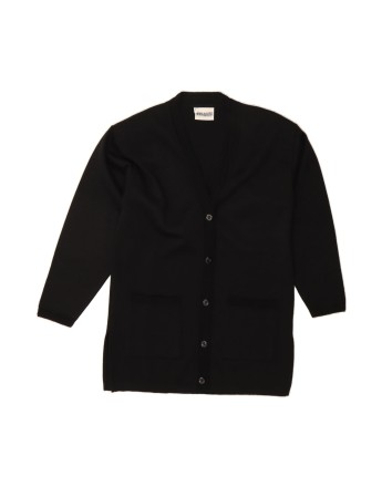 Vintage Cardigan Sweater UK 14 Large In Black Wool