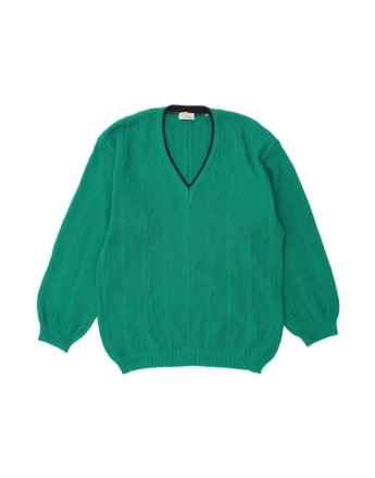 Vintage V-neck Jumper Sweater It 48 Small In Green