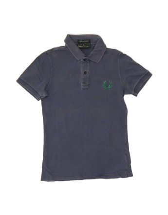 Vintage Fred Perry Graphic Polo Shirt Small In Blue