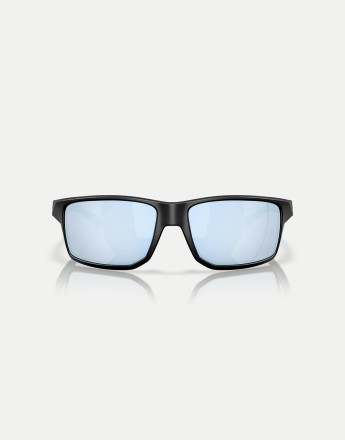 Oakley Gibston xl rectangle polarised sunglasses with blue mirrored lens in matte black