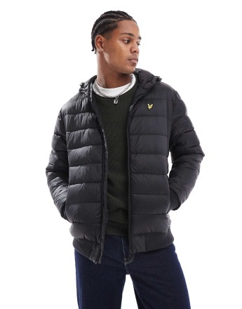 Lyle & Scott padded puffer jacket in black