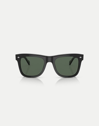 Vogue eyewear square sunglasses with green lens in black