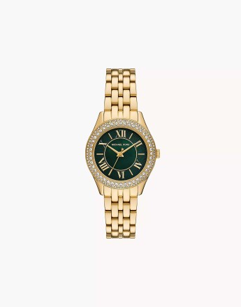 Michael Kors Women's harlowe three-hand, gold-tone stainless steel watch- GOLD