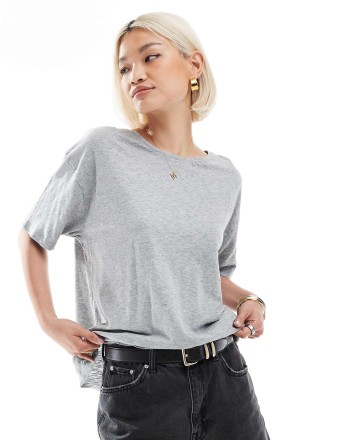 Superdry Studios dropped shoulder t-shirt in smoke grey marl