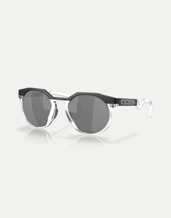 Oakley Hstn round polarised sunglasses with grey mirrored lens in matte black