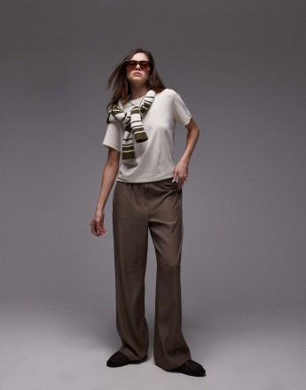 Topshop bobbi boxer jogger in chocolate