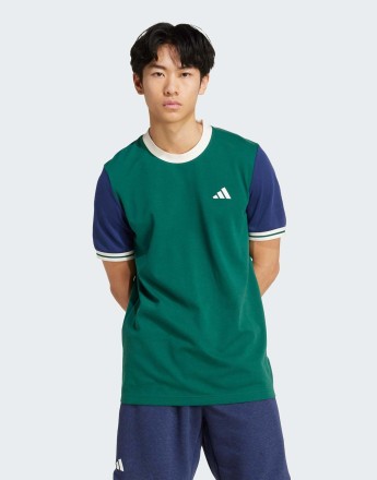 adidas performance Adidas heritage tennis tee in collegiate green