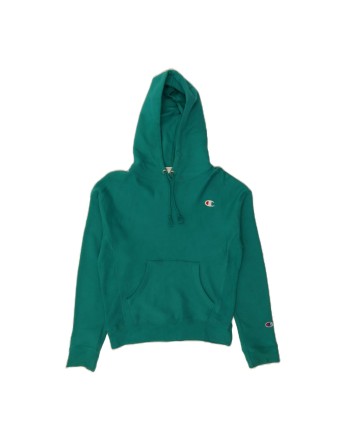Vintage Champion Hoodie Jumper UK 10 Small In Green