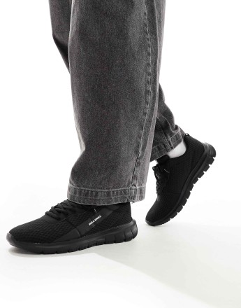 Jack & Jones Taylor mesh trainer in black