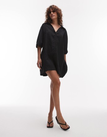 Topshop soft touch cupro romper playsuit in black