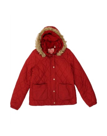 Vintage Levi's Hooded Quilted Jacket Uk 14 Medium In Red