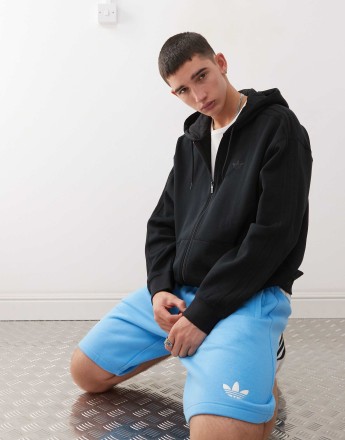 adidas Originals oversized full-zip hoodie in black