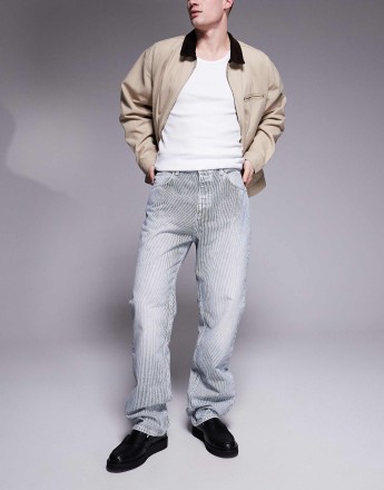 Hugo Blue Nate baggy fit jeans in light blue