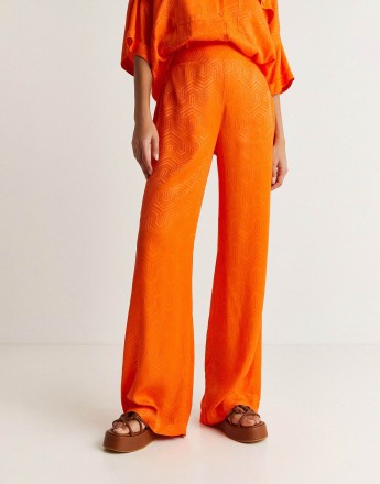 Scalpers jacard pant in orange