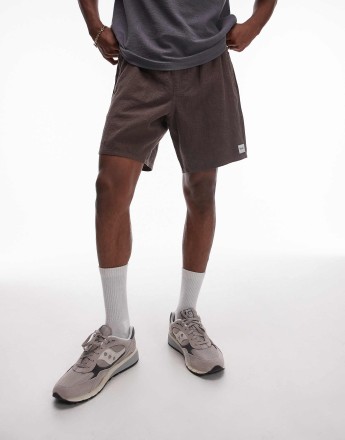 Rhythm textured linen jam short in brown