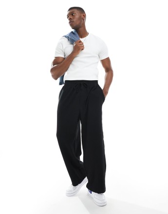 Jack & Jones loose fit textured jogger in black