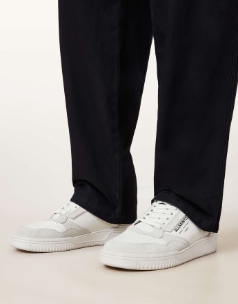 AllSaints Regan leather low top trainers in white