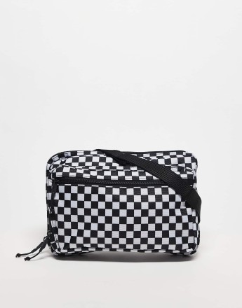 Vans Bail convertible cross body bag in black/white