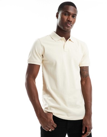 Scalpers basic polo in beige