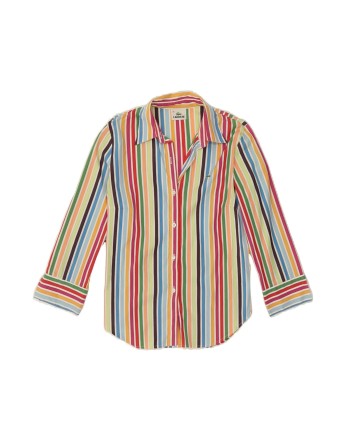 Vintage Lacoste 3/4 Sleeve Shirt Size 36 Small In Multicoloured Striped