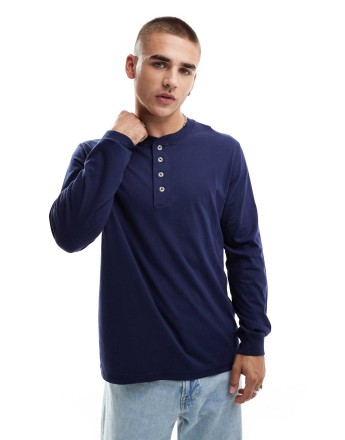 Levi's long sleeve henley in navy