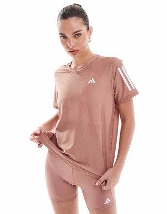 adidas Running Own The Run t-shirt in warm clay