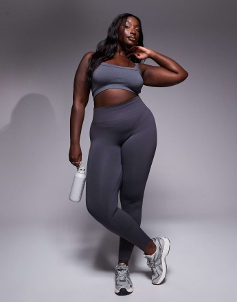 4505 Curve sculpting seamless high waist gym legging in dark grey