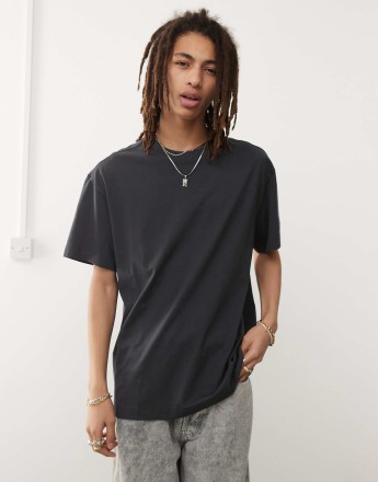 Weekday oversized t-shirt in dark grey