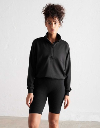 Aim'n Black comfy half zip in black
