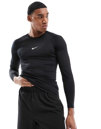 Nike Pro Training muscle fit long sleeve t-shirt in black