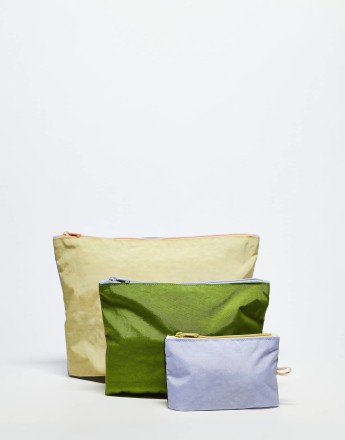 Baggu go pouch set in colourblock pastels