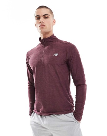 New Balance Space dye 1/4 zip in faded plum heather