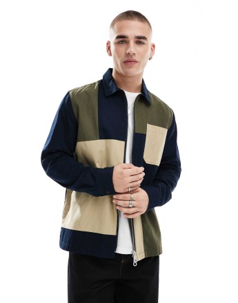 Farah burleigh zip up jacket in patchwork