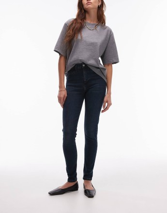 Topshop Jamie high rise skinny jean in blue black