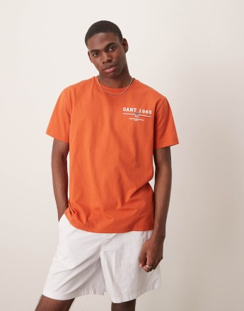 GANT small logo t-shirt in orange
