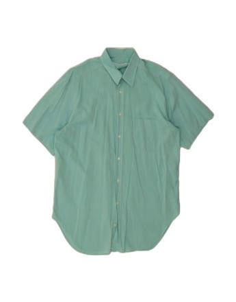 Vintage Giorgio Armani Short Sleeve Shirt Size 15 1/2 40 Medium In Turquoise