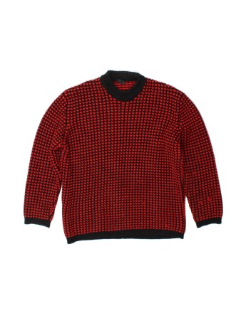 Vintage Crew Neck Jumper Sweater UK 18 XL In Red Wool