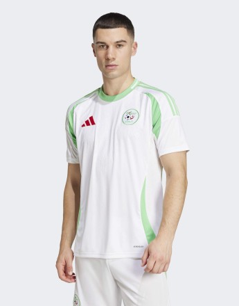 adidas performance Algeria 24 home jersey in white / semi flash green